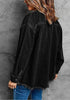 True Black Button-Up Oversized Women's Denim Shacket