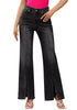 Proper Black Women's Brief High Waisted Flex Breathable Straight Leg Denim Pant