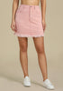 Candy Pink waisted Frayed Hem Washed Denim Mini Skirt