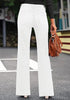 White Mid-Waisted Stretchable Straight Leg Denim Jeans