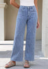 High Waisted Striped Wide Leg Jeans for Women Vintage Denim Loose Fit Casual Pants