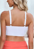 White Women's Plain Adjustable Swimsuit Top Ruched Bikini Top