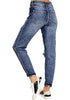Reef Blue Cuffed Ripped Denim Boyfriend Jeans