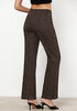Leopard Mid-Waisted Stretchable Straight Leg Denim Jeans