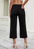 Always Black Women's Denim Capri Elastic Waist High Waist Pant Pocket