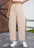 LookbookStore Women's Orange Trendy Barrel Jeans Baggy Wide Leg Pinstripe High Waisted Cropped Stretchy Denim Pants