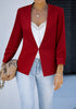 Haute Red Women's Brief 3/4 Sleeve Suit Blazer Open Front Cardigan Casual Jackets