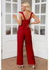 True Red Women's 2 Piece Sets Flowy Square Neck Top Wide Leg Pants Vacation Two Piece Outfits