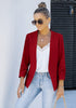 Haute Red Women's Brief 3/4 Sleeve Suit Blazer Open Front Cardigan Casual Jackets