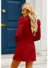 True Red Women's  Business Casual Puff Sleeve Blazers Dress Outfit