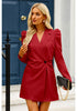 True Red Women's  Business Casual Puff Sleeve Blazers Dress Outfit