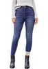 Women's High Waisted Classic Blue Skinny Fleece Lined Denim Jeans