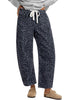Women's Leopard Print Wide Leg Pants with Drawstring Elastic Waist Casual Loose Trousers for Summer Lounge & Vacation