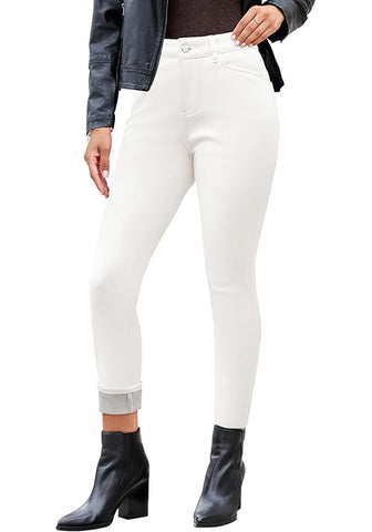 Women's High Waisted Fleece Lined Skinny Jeans Warm Stretch Denim Pants