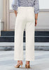 Women's High Waisted Wide Leg Soft Twill Pants Relaxed Fit Patch Pocket Trousers