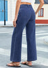 High Waisted Striped Wide Leg Jeans for Women Vintage Denim Loose Fit Casual Pants