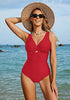 LookbookStore Red Women's Mega Stretch Bikini Set Fully Swimsuit