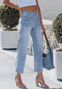 Women's High Waisted Multi Button Wide Leg Denim Jeans Casual Relaxed Daily Wear Functional Pockets