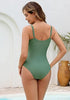 One Piece Swimsuit for Women Front Crisscross Ruched Adjustable Straps Padded Cups Swimming Suits