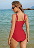 LookbookStore Red Women's Mega Stretch Bikini Set Fully Swimsuit