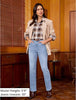 Lakeside Blue High Waist Denim Pants Straight Leg Comfort Stretch Jeans Full Length Jeans with Pockets Casual