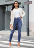 Women's High Waisted Classic Blue Skinny Fleece Lined Denim Jeans