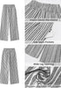 Women’s Striped Wide Leg Pants Causal Elastic High Waist Full Length Trousers with Pockets