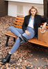 Lakeside Blue High Waist Skinny Jeans with Elastic Waistband for Women Stretch Denim Functional Pockets Comfort Fit Jeggings