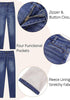 Women's High Waisted Classic Blue Skinny Fleece Lined Denim Jeans