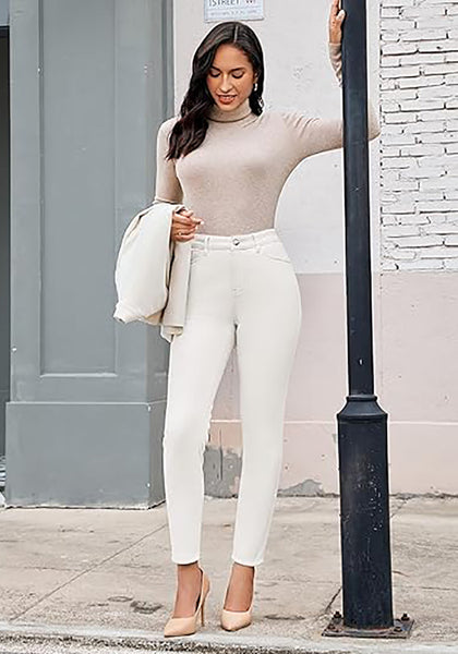 Women's High Waisted Fleece Lined Skinny Jeans Warm Stretch Denim Pants