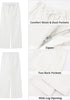 Cream White Cropped Wide Leg High Waisted Drawstring Denim Jeans For Women