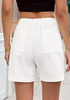 LookbookStore Women Cream White High Waisted Summer Shorts Casual Dressy Cotton Chino Elastic Waist 5