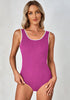 Fuchsia Women's Stretch Scoop Neck Sleeveless Bodysuit Leotard One Piece Top