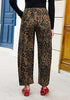 Women's Leopard Print Wide Leg Pants with Drawstring Elastic Waist Casual Loose Trousers for Summer Lounge & Vacation