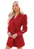 True Red Women's  Business Casual Puff Sleeve Blazers Dress Outfit