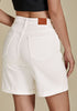 Cream White Women's Relaxed Fit Skort Straight Mega Stretch Shorts