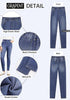 Classic Blue High Waist Skinny Jeans with Elastic Waistband for Women Stretch Denim Functional Pockets Comfort Fit Jeggings
