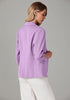 Lavender LookbookStore Women's Crop Sleeves Side Pockets Front Button Short Work Office Blazer Coats