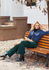 Forest Green Women's Casual High Waist Pocket Polyester Relaxed Fit Wide Leg Pants