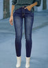 Timeless Blue Women's Denim High Waisted Skinny Stretch Fleece-Lined Thermal Leggings