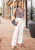White Mid-Waisted Stretchable Straight Leg Denim Jeans