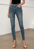 Vintage Stargaze Blue Women's Classic Stretch Pants Trouser Skinny High Waist Denim Jean