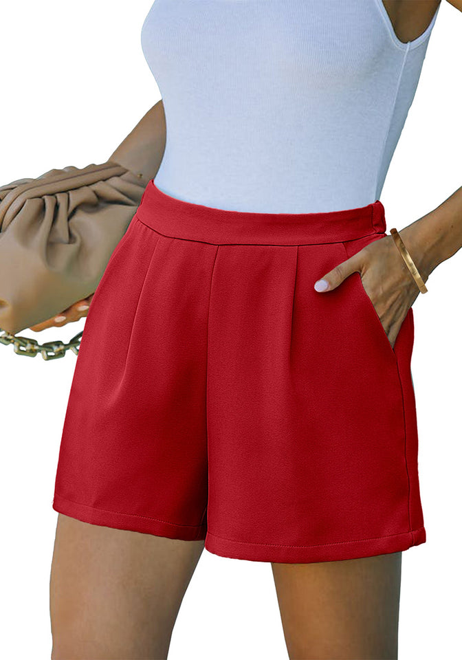 True Red Women's High Waisted Pleated Dress Shorts for Business and Ca Lookbook Store True Red Women's High Waisted Pleated Dress Shorts for Business and Ca Lookbook Store