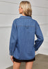 Skylight Blue Women's Button Down Denim Lightweight Long Sleeve Pocket Jacket