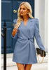 Airy Blue Women's  Business Casual Puff Sleeve Blazers Dress Outfit