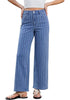 High Waisted Striped Wide Leg Jeans for Women Vintage Denim Loose Fit Casual Pants