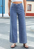 High Waisted Striped Wide Leg Jeans for Women Vintage Denim Loose Fit Casual Pants