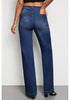 Indigo Skyblue Mid-Waisted Stretchable Straight Leg Denim Jeans