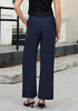 Women's High Waisted Wide Leg Soft Twill Pants Relaxed Fit Patch Pocket Trousers
