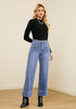 Lookbook Store  Women's All Season High Rise Wide Leg Jeans with Four Pockets Multi Occasion Wear